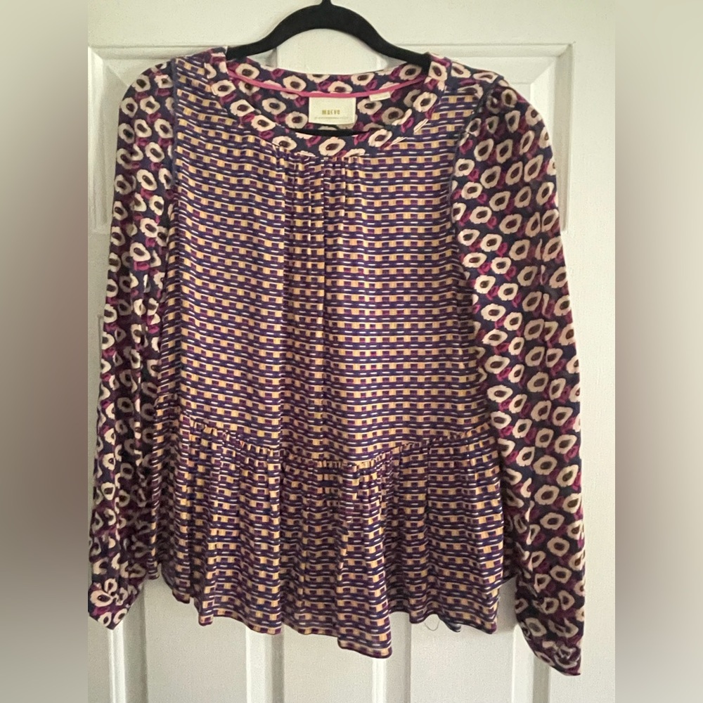 Anthropologie Maeve Cheyenne Peplum Blouse